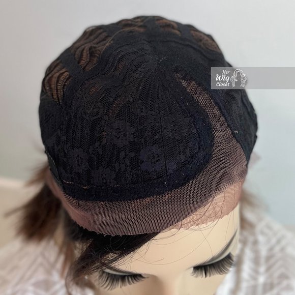 Dark Roots Honey Copper Blonde Ombre Bob Wig | Her Wig Closet | Allie - Picture 6 of 8